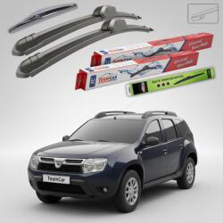 TeamCar Ștergătoare Dacia Duster I HS Faza 1 2010-2013 | Set Față și Spate Flat - TeamCar® (TC-DUSTERI-F1-500500290FL)