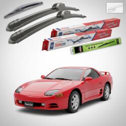 TeamCar Ștergătoare Mitsubishi 3000 GT Coupe (Z16A) 1992-2000 | Set Față și Spate Flat - TeamCar® (TC-3000GTFS-FL)