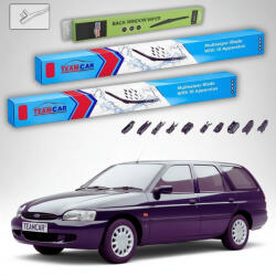 TeamCar Ștergătoare Ford Escort Gen VII Estate Turnier 1995-2001 | Set Față și Spate Flat Premium - TeamCar® (TC-FORDM4)