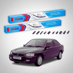 TeamCar Ștergătoare Ford Escort Gen VII Hatchback 1995-2001 | Set Față Flat Premium - TeamCar® (TC-FORDMCA)