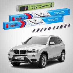 TeamCar Ștergătoare BMW X3 (F25) 2010-2017 | Set Față și Spate Flat Premium - TeamCar® (TC-X3F25-6550330FLP)
