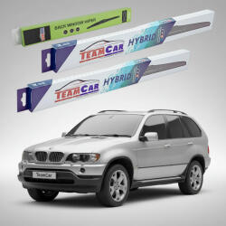 TeamCar Ștergătoare BMW X5 (E53) Facelift 2002-2006 | Set Față și Spate Hibrid - TeamCar® (TC-X5E53FL-605540HB)