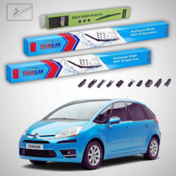 TeamCar Ștergătoare Citroën C4 Picasso Gen 1 (UD) MPV 2007-2008 | Set Față și Spate Flat Premium - TeamCar® (TC-C4PIC1-800750350FLP)