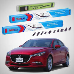 TeamCar Ștergătoare Mazda 3 BM 2013-2016 | Set Față și Spate Flat Premium - TeamCar® (TC-MZ3BM13FSFP)