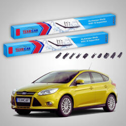 TeamCar Ștergătoare Ford Focus III Hatchback 2011-2018 | Set Față Flat Premium - TeamCar® (TC-FOCUSIII725725FP)