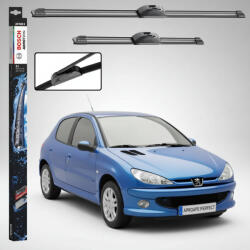 Bosch Ștergătoare Parbriz Peugeot 206 1998-2009 | Set Față 650mm + 400mm Aerotwin Retrofit AR653S | Bosch (AR653S-PEUGEOT206)