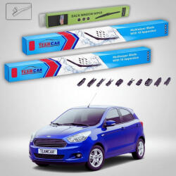 TeamCar Ștergătoare Ford Ka+ Gen III FK Hatchback 2016-prezent | Set Față și Spate Flat Premium - TeamCar® (TC-KAPLUSFKHATCH550400350FP3)