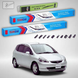 TeamCar Ștergătoare Honda Fit Gen I GD1/GD3 2001-2007 | Set Față și Spate Flat Premium - TeamCar® (TC-FITGD50037350FLP)
