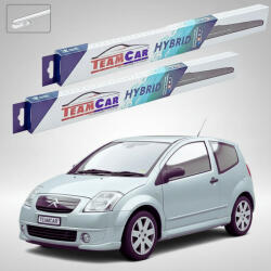 TeamCar Ștergătoare Citroën C2 Gen I JM Hatchback 2003-2009 | Set Față Hibrid - TeamCar® (TC-C2JM600450HB)