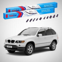 TeamCar Ștergătoare BMW X5 (E53) Non-Facelift 1999-2002 | Set Față Flat Premium - TeamCar® (TC-X5E53NF-6055FLP)