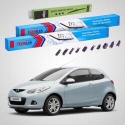 TeamCar Ștergătoare Mazda 2 DE 2008-2010 | Set Față și Spate Flat Premium - TeamCar® (TC-MZ2DE086003350FP)