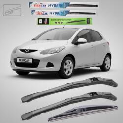 TeamCar Ștergătoare Mazda 2 DE 2007-2010 5 uși | Set Față și Spate Hibrid - TeamCar® (TC-MZ2DE07600350330H)