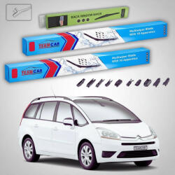 TeamCar Ștergătoare Citroën C4 Grand Picasso Gen 1 (UA) 7L 2006-2008 | Set Față și Spate Flat Premium - TeamCar® (TC-C4GP1-800750350FLP)