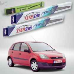 TeamCar Ștergătoare Ford Fiesta Gen V JH/JD Hatchback 2001-2008 | Set Față și Spate Hibrid - TeamCar® (TC-FORD3E)