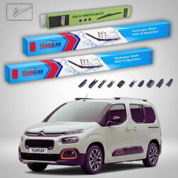 TeamCar Ștergătoare Citroën Berlingo Gen III (K9) MPV 2018-prezent | Set Față și Spate Flat Premium - TeamCar® (TC-BER3K650400350FLP)