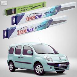 TeamCar Ștergătoare Renault Kangoo II Hayon 2008-prezent | Set Față și Spate Hibrid - TeamCar® (TC-KANG2H-555535HB)