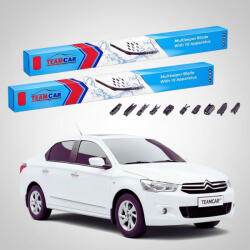 TeamCar Ștergătoare Citroën C-Elyssée Gen I Sedan 2012-prezent | Set Față Flat Premium - TeamCar® (TC-CELYS600400FLP)