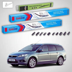 TeamCar Ștergătoare Ford Focus II DA Estate Facelift 2008-2011 | Set Față și Spate Flat Premium - TeamCar® (TC-FOCUSIIDAESTF650425300FSP)