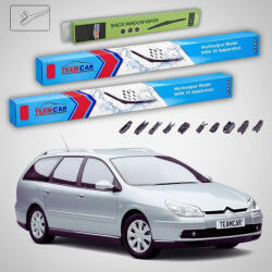 TeamCar Ștergătoare Citroën C5 Break Gen 1 (DE) Estate 2003-2004 | Set Față și Spate Flat Premium - TeamCar® (TC-C5DE2-65047590FLP)