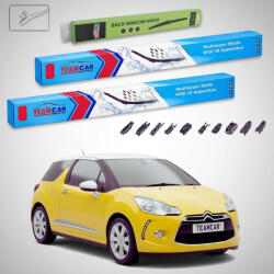 TeamCar Ștergătoare Citroën DS3 A55 Hatchback 2010-2015 | Set Față+Spate Flat Premium - TeamCar® (TC-DS3A55H600400290FLP)