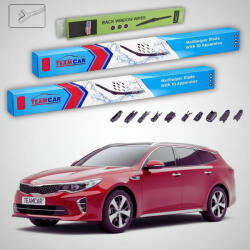 TeamCar Ștergătoare Kia Optima Sportswagon IV JF Estate 2016-prezent | Set Față și Spate Flat Premium - TeamCar® (TC-OPTSW-654530FLP)