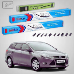 TeamCar Ștergătoare Ford Focus III Estate 2011-2018 | Set Față și Spate Flat Premium - TeamCar® (TC-FOCUSIIIESTF725725300FSP)