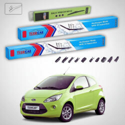 TeamCar Ștergătoare Ford Ka Gen II RU8 Hatchback 2008-2010 | Set Față și Spate Flat Premium - TeamCar® (TC-KARU8HATCH600350280FP3)