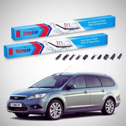 TeamCar Ștergătoare Ford Focus II DA Estate Facelift 2008-2011 | Set Față Flat Premium - TeamCar® (TC-FOCUSIIDAESTF650425FP)