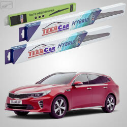 TeamCar Ștergătoare Kia Optima Sportswagon IV JF Estate 2016-prezent | Set Față și Spate Hibrid - TeamCar® (TC-OPTSW-654530HB)