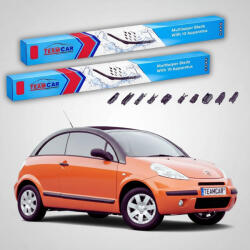 TeamCar Ștergătoare Citroën C3 Pluriel Gen I HB Cabriolet 2003-2012 | Set Față Flat Premium - TeamCar® (TC-C3PLHB525450FLP)