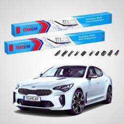 TeamCar Ștergătoare Kia Stinger Liftback 2017-prezent | Set Față Flat Premium - TeamCar® (TC-STINGER-6545FP)