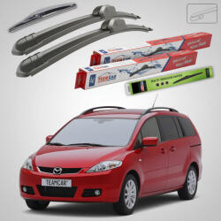 TeamCar Ștergătoare Mazda 5 CR 2005-2008 | Set Față și Spate Flat - TeamCar® (TC-MZ5CR05FSP)