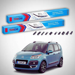 TeamCar Ștergătoare Citroën C3 Picasso Faza 1 MPV 2009-2010 | Set Față Flat Premium - TeamCar® (TC-C3PF1600400FLP)