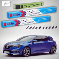 TeamCar Ștergătoare Renault Megane IV Hatchback 2015-prezent | Set Față și Spate Flat Premium - TeamCar® (TC-MEGA4H-604523FLP)