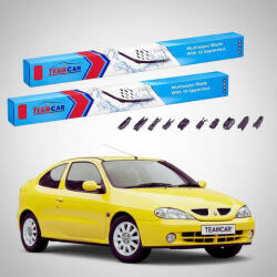 TeamCar Ștergătoare Renault Megane I Coupe 1996-2002 | Set Față Flat Premium - TeamCar® (TC-MEGA1CP-5550FLP)