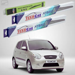 TeamCar Ștergătoare Kia Picanto I BA Hatchback 2004-2011 | Set Față și Spate Hibrid - TeamCar® (TC-PICANTOI-554030HB)