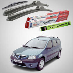 TeamCar Ștergătoare Dacia Logan MCV I Break 2007-2013 | Set Față și Spate Flat - TeamCar® (TC-LOGA1M-505035FL)