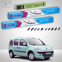 TeamCar Ștergătoare Renault Kangoo II Hayon 2008-prezent | Set Față și Spate Flat Premium - TeamCar® (TC-KANG2H-555535FLP)