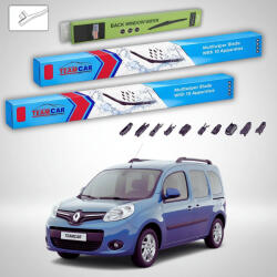 TeamCar Ștergătoare Renault Kangoo II Hayon 2008-prezent | Set Față și Spate Flat Premium - TeamCar® (TC-KANG2HP-605535FLP)