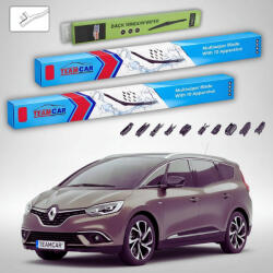 TeamCar Ștergătoare Renault Grand Scenic IV 2016-2022 | Set Față și Spate Flat Premium - TeamCar® (TC-GSCEN4-807024FLP)