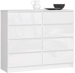  Komód K120 8sz Pk Fehér Fényes