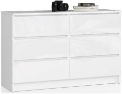  Komód K120 6f Clp Pk Fehér Fényes