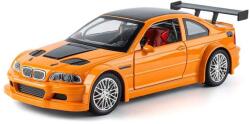  Machetă auto BMW M3 GTR E46 portocaliu cu sunet lumini resort deschide usile si capotele scara 1: 24 (JPT)