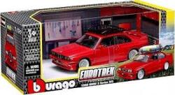  Macheta auto Bburago BMW M3 E30 1988 rosu cu portbagaj si bagaje pe plafon scara 1: 24 (JPT)