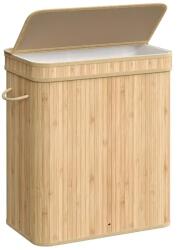 Songmics Home Cos de rufe din bambus, Songmics, 1 compartiment, 100 litri, crem (LCB063N01V1)
