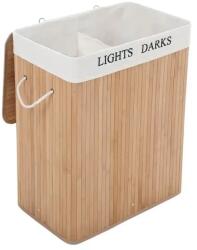 Songmics Home Cos de rufe, Songmics, 2 compartimente, 100 litri, lemn natur (LCB64YV2)