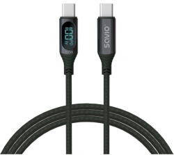 SAVIO USB-C - USB-C cable with display, CL-174, 1 m, black (CL-174) - vexio