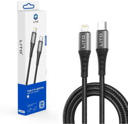 Lito Cablu Type-C la Lightning, 2.4A, 2m - Lito (LD08) - Black (KF2347669) - vexio