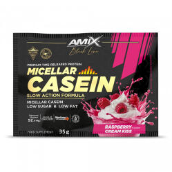 Amix Nutrition Amix Black Line Micellar Casein Raspberry Cream Kiss ízű kazein fehérjepor 35 g