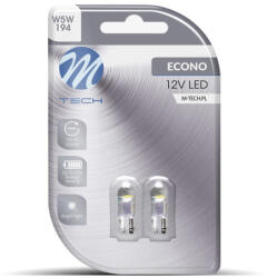 m-tech , LB006AW T10 Led Izzó, Fehér Konkáv, 12V W5W (72LB006AW)